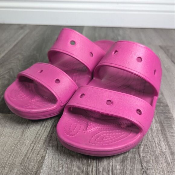 Crocs classic iconic comfort sandal double strap fuschia pink womens 12 mens 10 - Picture 4 of 7